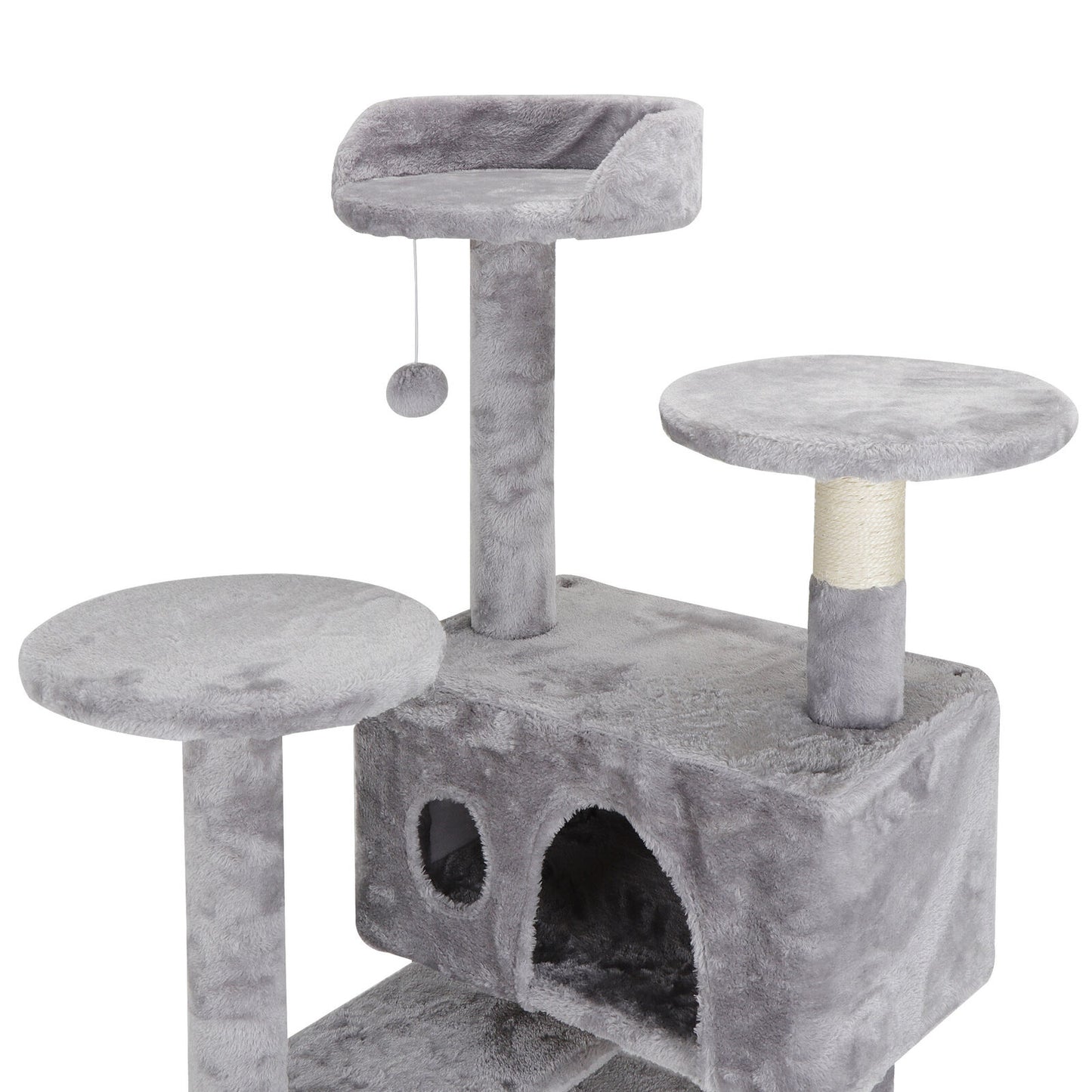 Activity Tower Pet Cat Tree 53" Kitty Furniture with Sisal-Covered Scratch Post