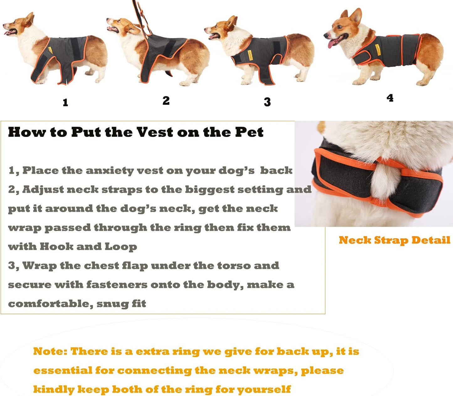 Dog Anxiety Vest Anxiety Jacket for Dogs Comfort Vest for Dog Pet Anxiety Relief Shirt Thunder Jacket Shirt for Small Dogs
