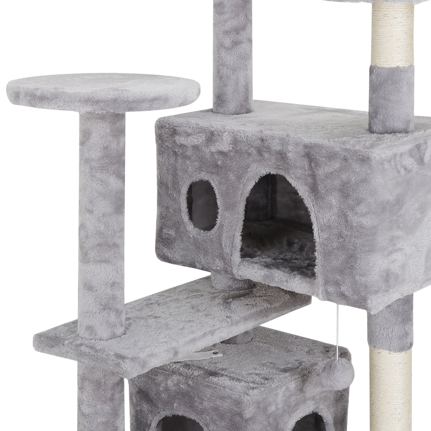 Activity Tower Pet Cat Tree 53" Kitty Furniture with Sisal-Covered Scratch Post
