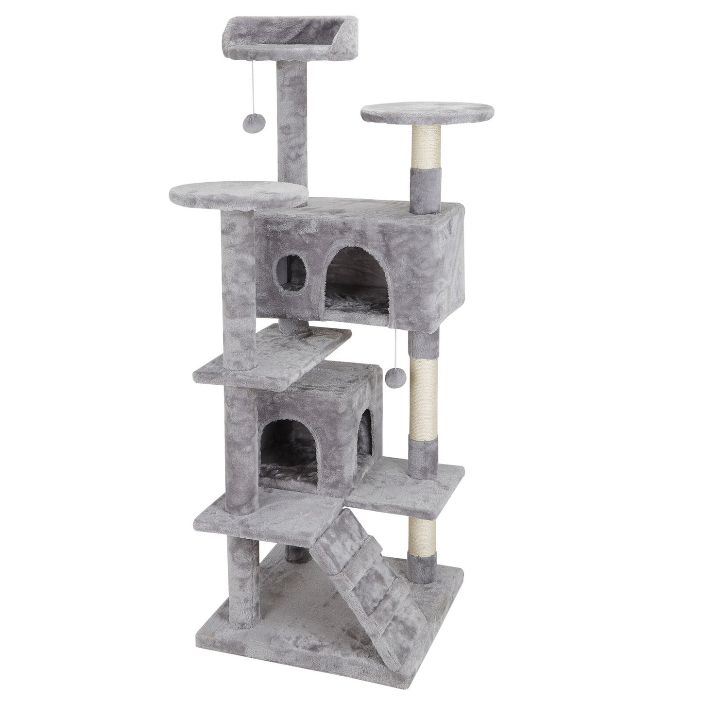Activity Tower Pet Cat Tree 53" Kitty Furniture with Sisal-Covered Scratch Post