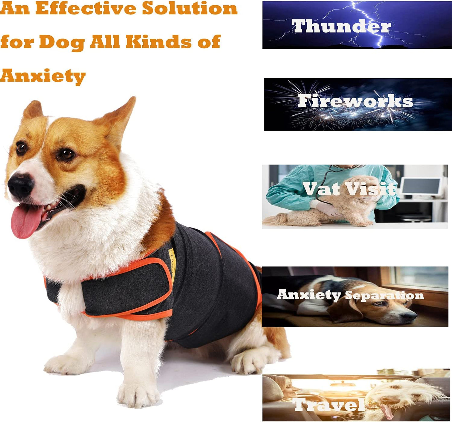 Dog Anxiety Vest Anxiety Jacket for Dogs Comfort Vest for Dog Pet Anxiety Relief Shirt Thunder Jacket Shirt for Small Dogs