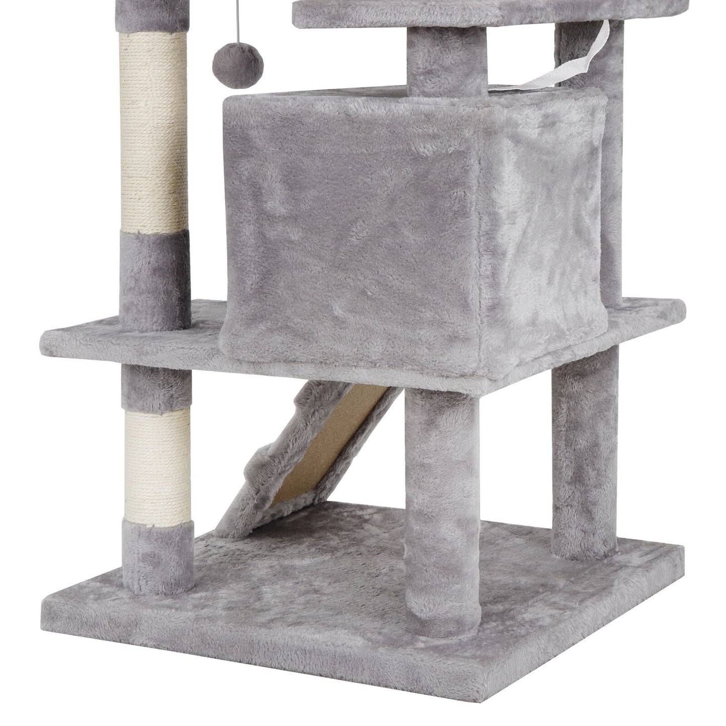 Activity Tower Pet Cat Tree 53" Kitty Furniture with Sisal-Covered Scratch Post