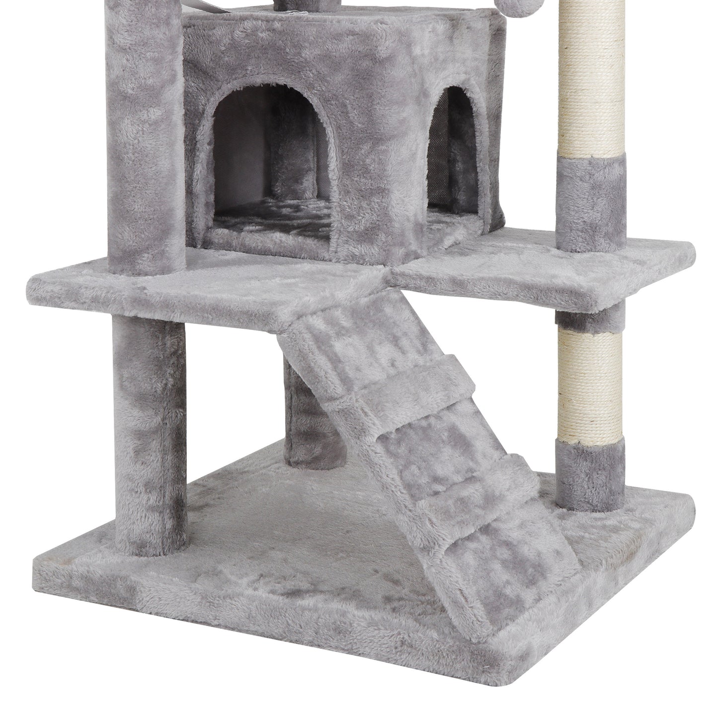 Activity Tower Pet Cat Tree 53" Kitty Furniture with Sisal-Covered Scratch Post