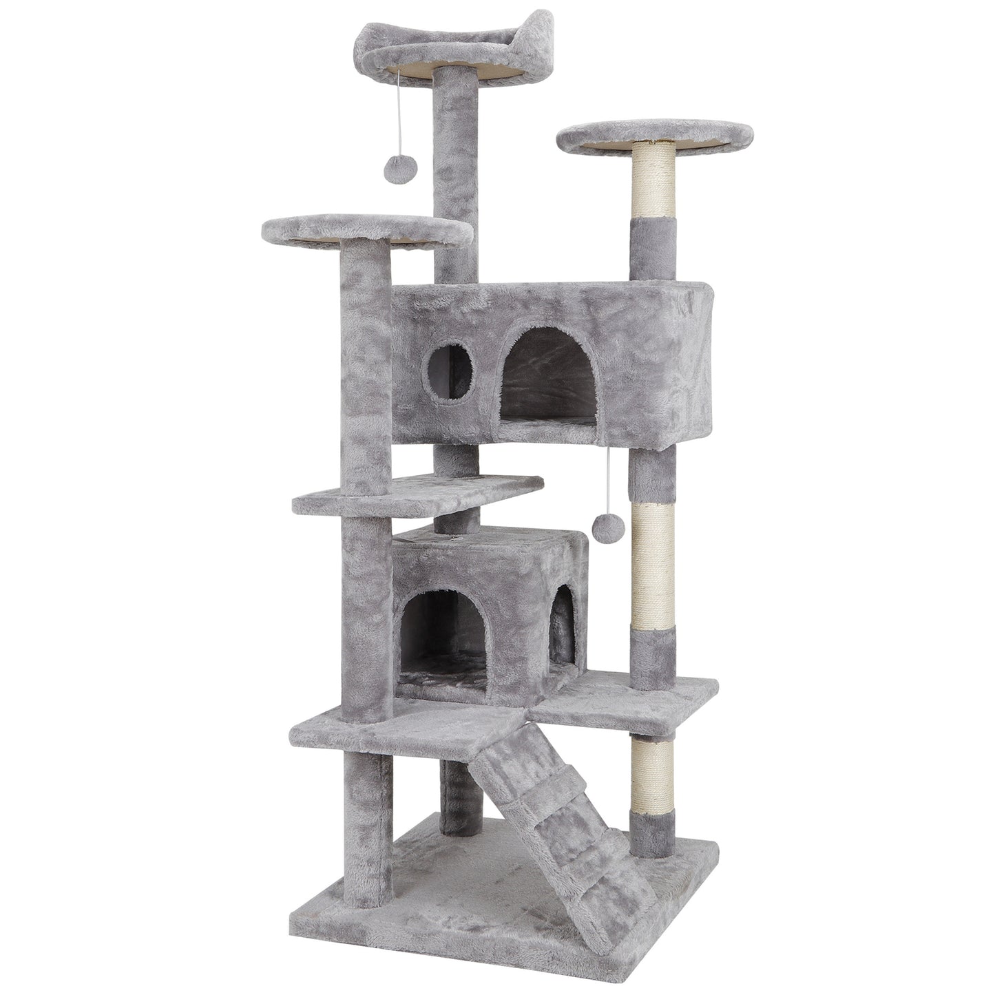 Activity Tower Pet Cat Tree 53" Kitty Furniture with Sisal-Covered Scratch Post