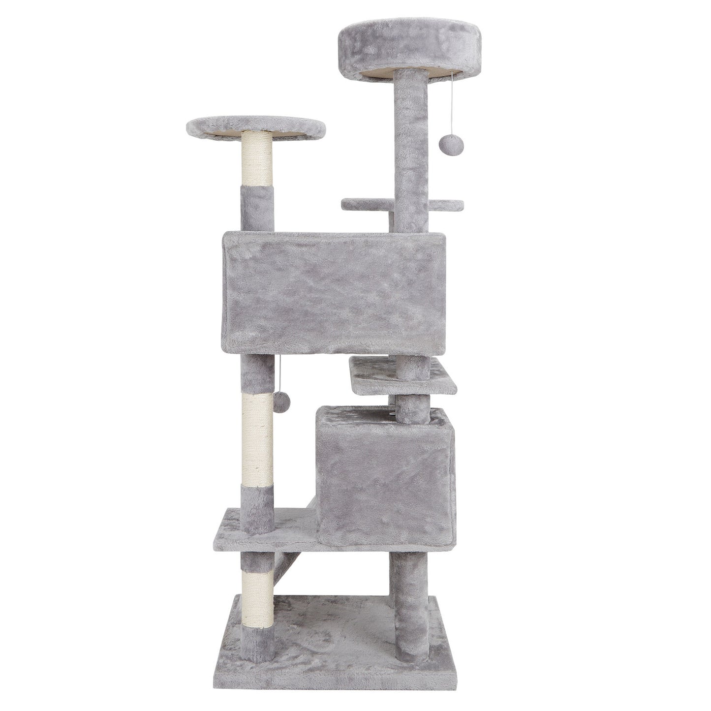 Activity Tower Pet Cat Tree 53" Kitty Furniture with Sisal-Covered Scratch Post