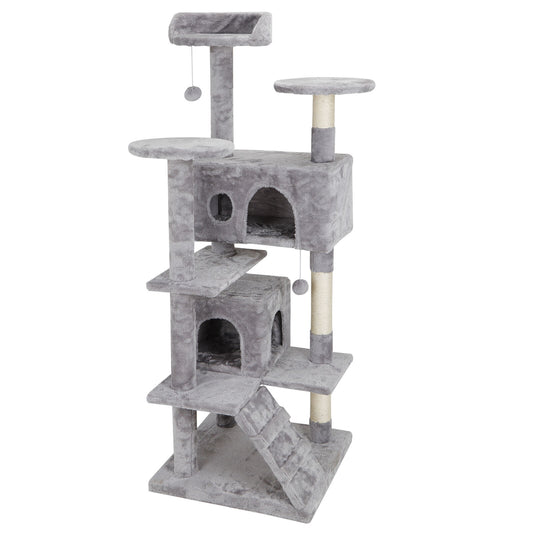 Activity Tower Pet Cat Tree 53" Kitty Furniture with Sisal-Covered Scratch Post
